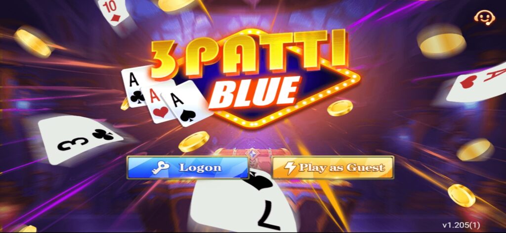 3 Patti Blue First Login Screen