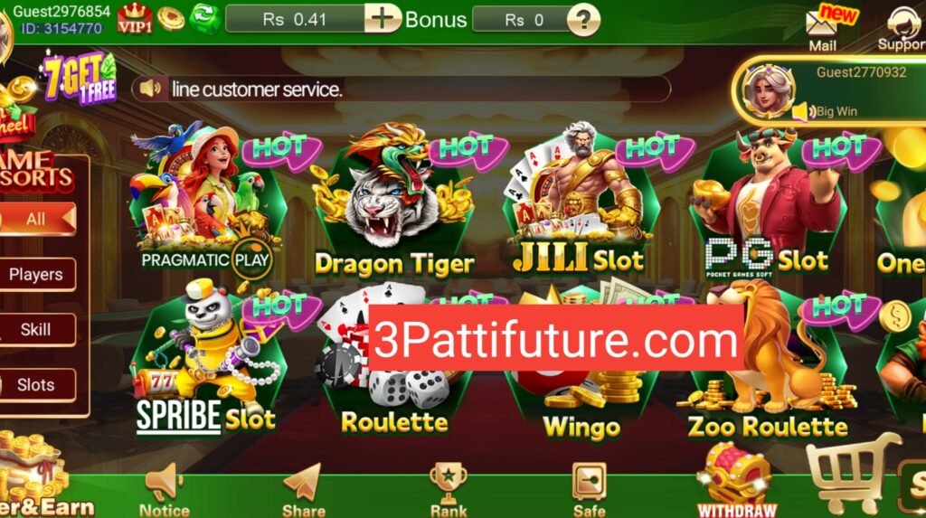 3 Patti crown all games front